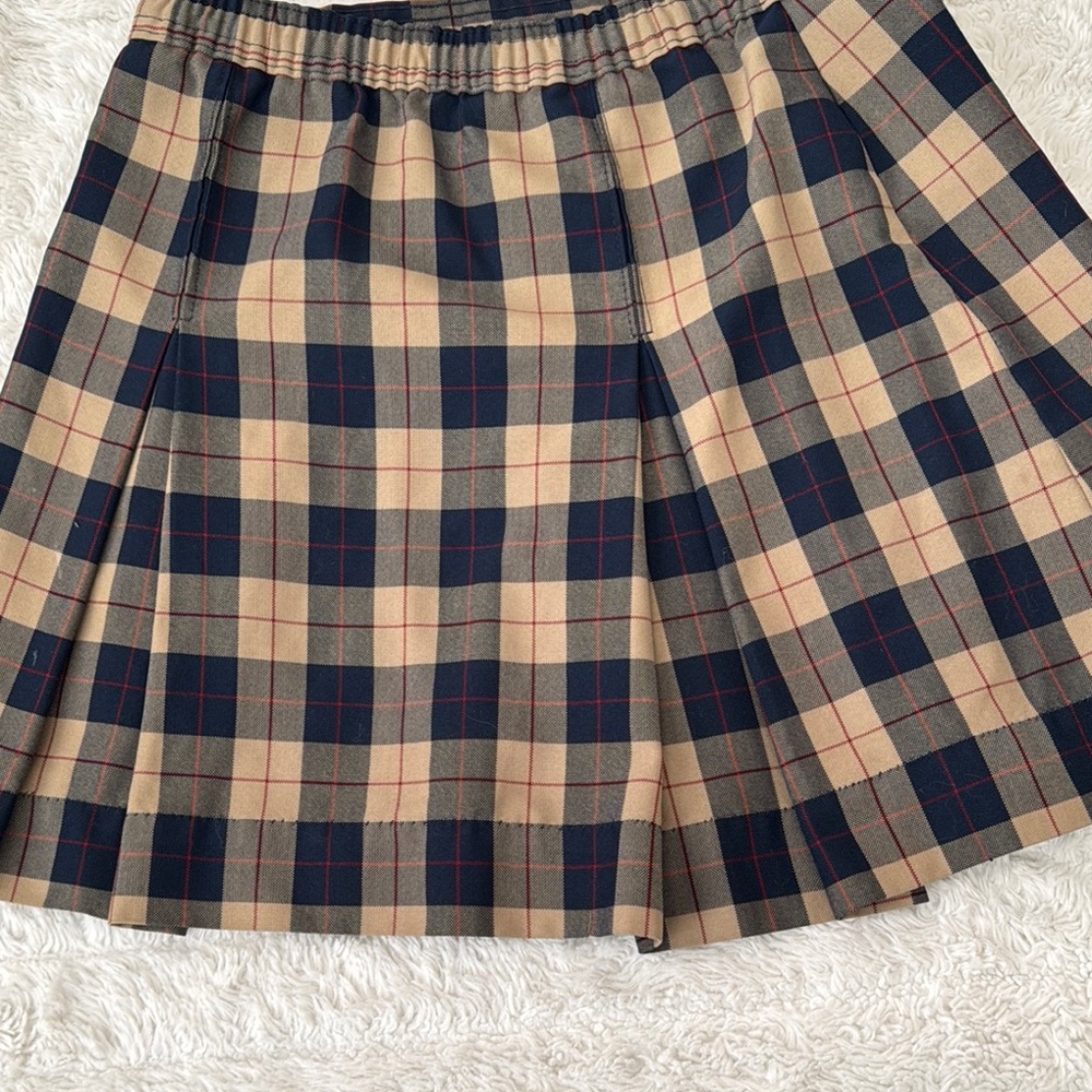 Vintage USA Royal Parks uniform Plaid Women's Skirt in Beige and Navy